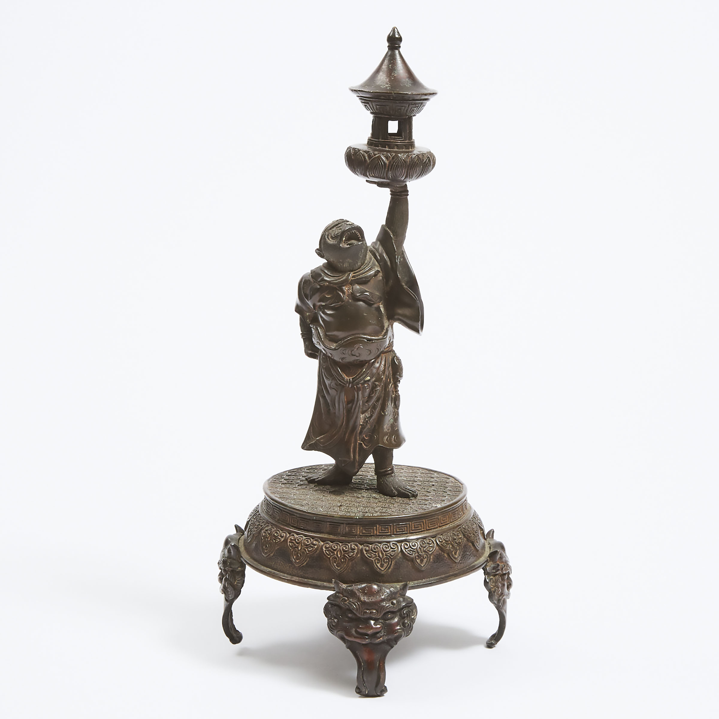 A Bronze Candlestick of the Monkey 3ac250
