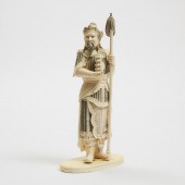 An Ivory Figure of a Heavenly King,