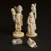 A Group of Four Japanese Ivory Carvings,