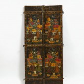 A Pair of Rajput-Style Painted Doors,