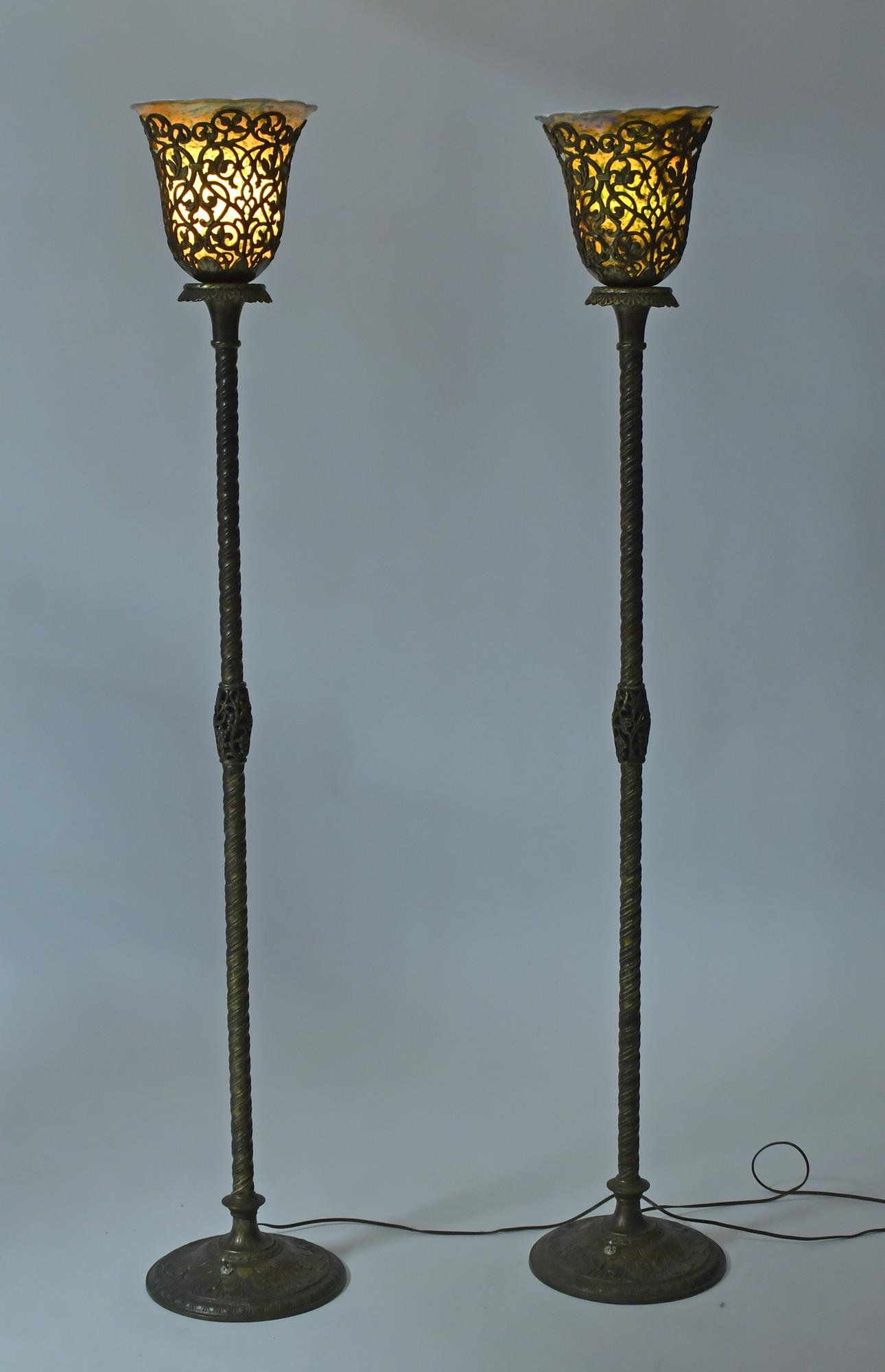 PAIR OF BRONZE TORCHERES STYLE 3ac91f