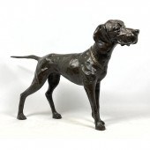 15 Figural Pointer Dog Bronze Sculpture.