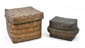 TWO 19TH C. POTATO STAMP BASKETS. The