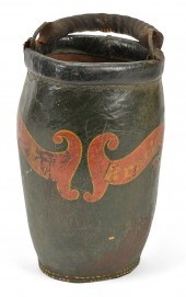 LEATHER FIRE BUCKET. 19th C. leather
