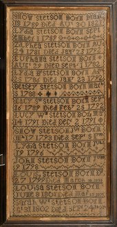 1802 STETSON FAMILY REGISTRY NEEDLEWORK