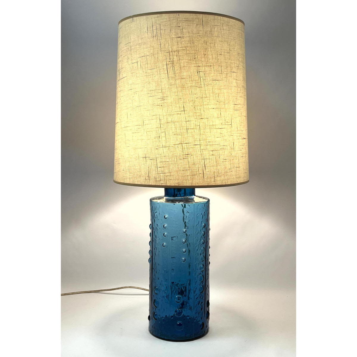 Large Blue Glass Lamp by Pukeberg 3acb87