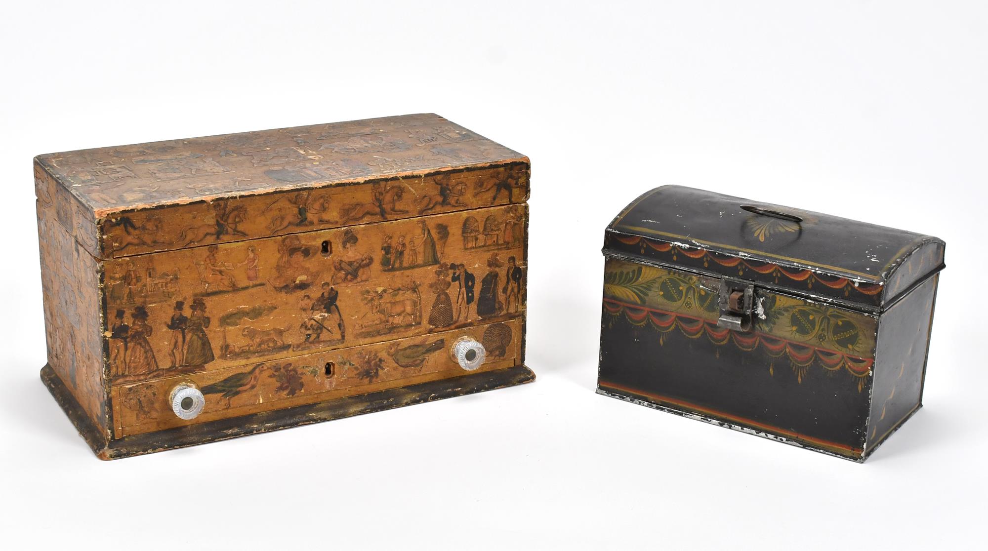 19TH C TINWARE DOCUMENT BOX WITH 3acc47