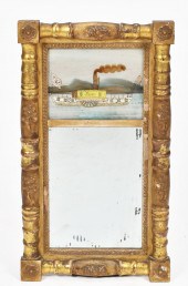 FEDERAL WALL MIRROR WITH STEAM SHIP