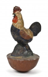 EARLY ROOSTER ROLY POLY TOY. Full bodied