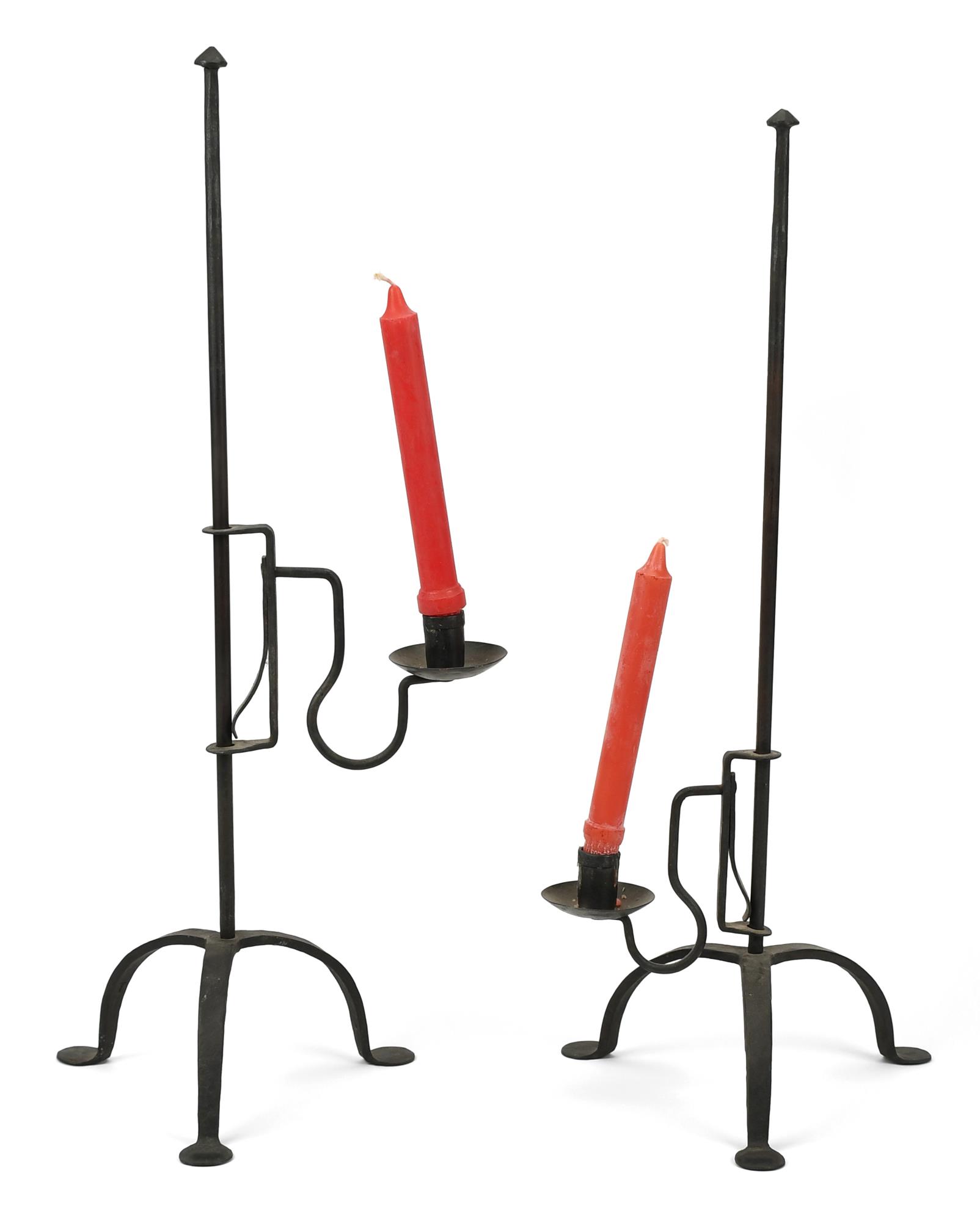 PAIR OF WROUGHT IRON ADJUSTABLE 3acd86
