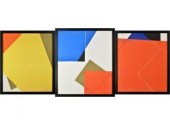 Three similar abstract geometric serigraphs,