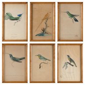 SIX ENGLISH AND FRENCH BIRD PRINTS 19TH