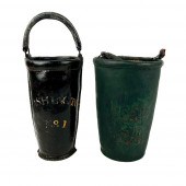 TWO LEATHER FIRE BUCKETS 19TH CENTURY