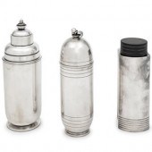 A Group of Three Cocktail Shakers
comprising