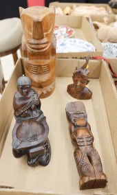 Box Southeast Asian & Maori Wood Carvings