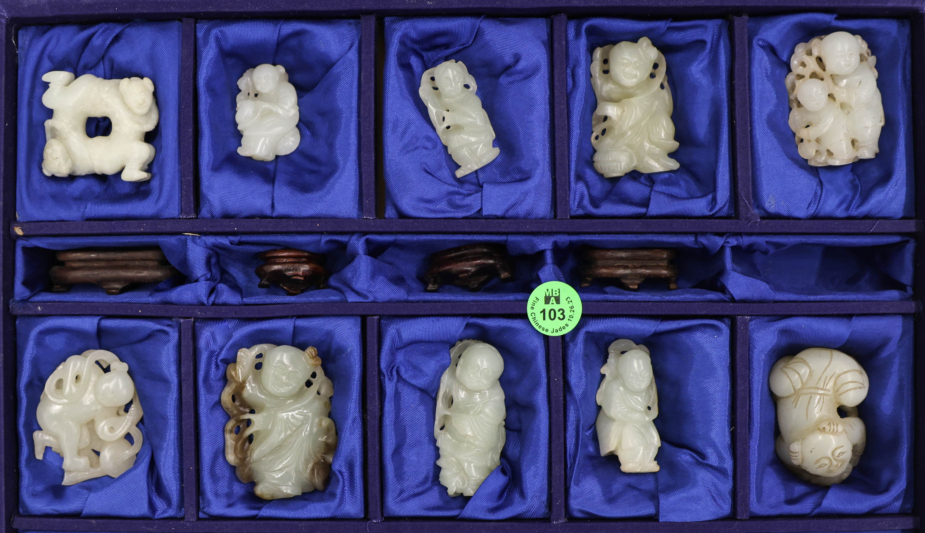 10pc Chinese Jade Children Carvings 3afe74