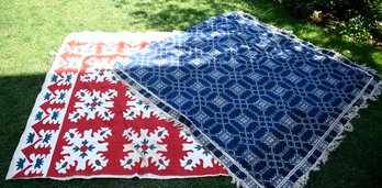 A late 19th C quilt in red blue 3affe9