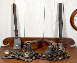 Collection of antique bells including 3b007f