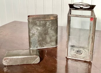 Antique tin and glass collapsible 3b01a2