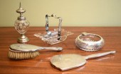 Sterling and glass items, including: