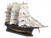 19TH C. SHIP MODEL. An antique painted