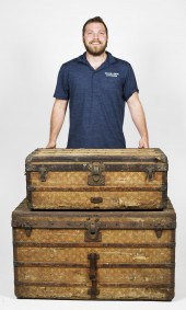 TWO ANTIQUE LOUIS VUITTON TRUNKS. Two