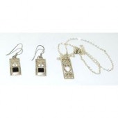 Mackintosh Black onyx 925 silver earrings