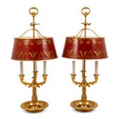 A Pair of Empire Style Gilt Metal and
