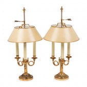 A Pair of Gilt Metal and Tôle Bouillotte