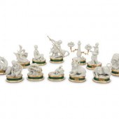 A Group of Twelve Italian Painted Porcelain