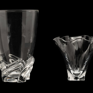 Two Steuben Glass Vases 
20th Century
comprising