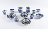 A GROUP OF ENGLISH BLUE AND WHITE PORCELAIN