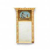 FEDERAL GILT EGLOMISE MIRROR with reverse-painted