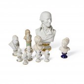 TEN FRENCH BISQUE BUSTS including Joseph.II.,
