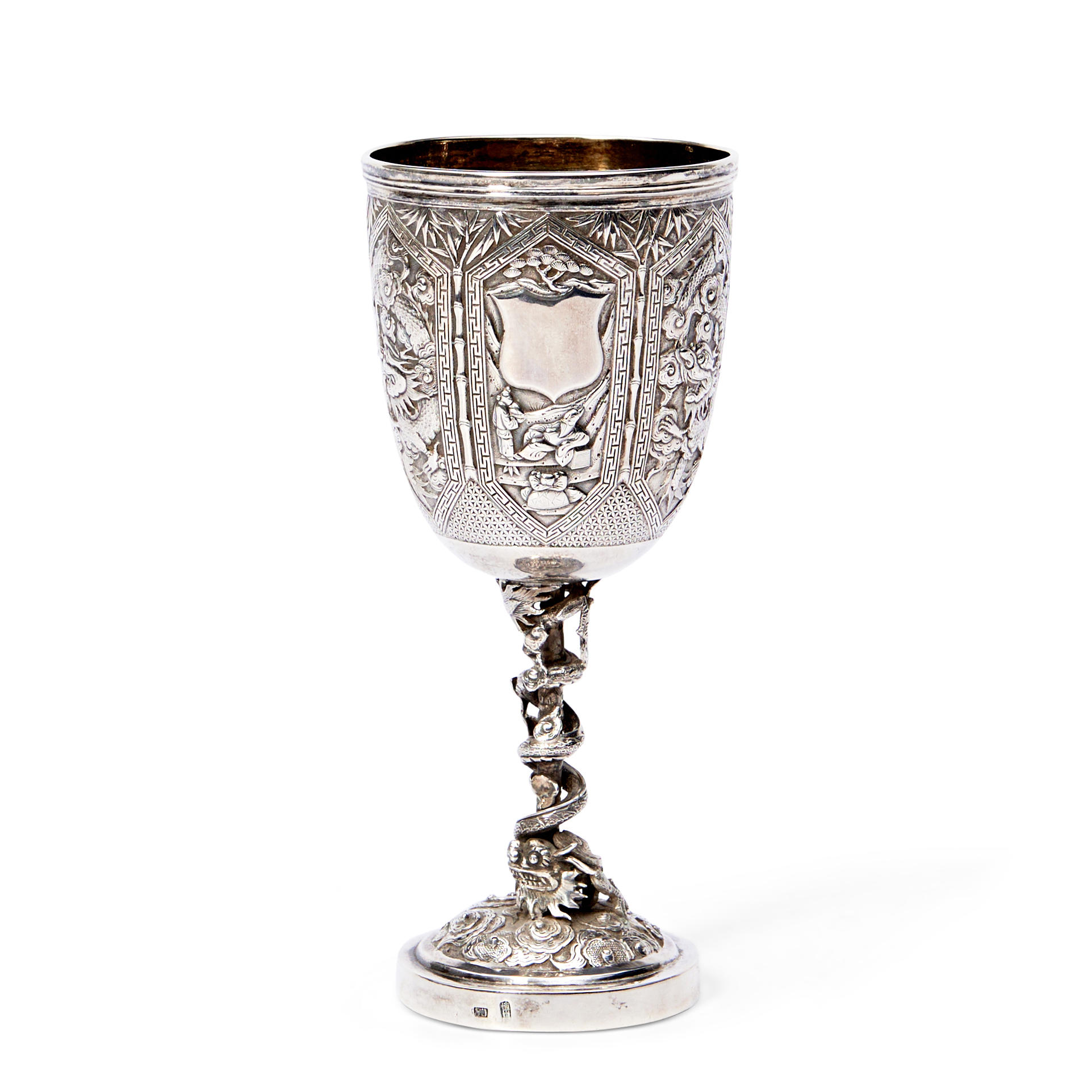 CHINESE EXPORT SILVER GOBLET, Canton,