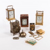 THREE FRENCH CARRIAGE CLOCKS AND PARTS
