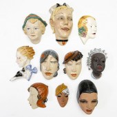 WALL MASKS, GROUP OF 10largest: 11 x