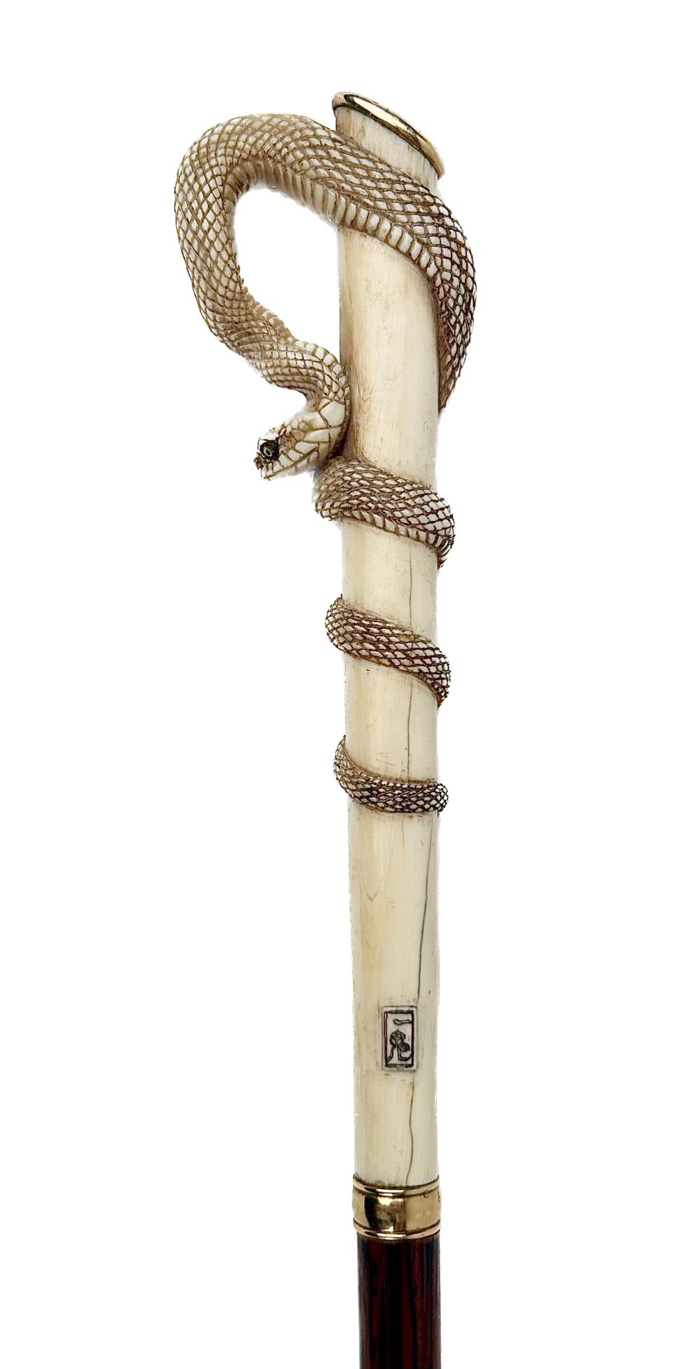COILED SNAKE CANE LATE 19TH EARLY 3af4e0