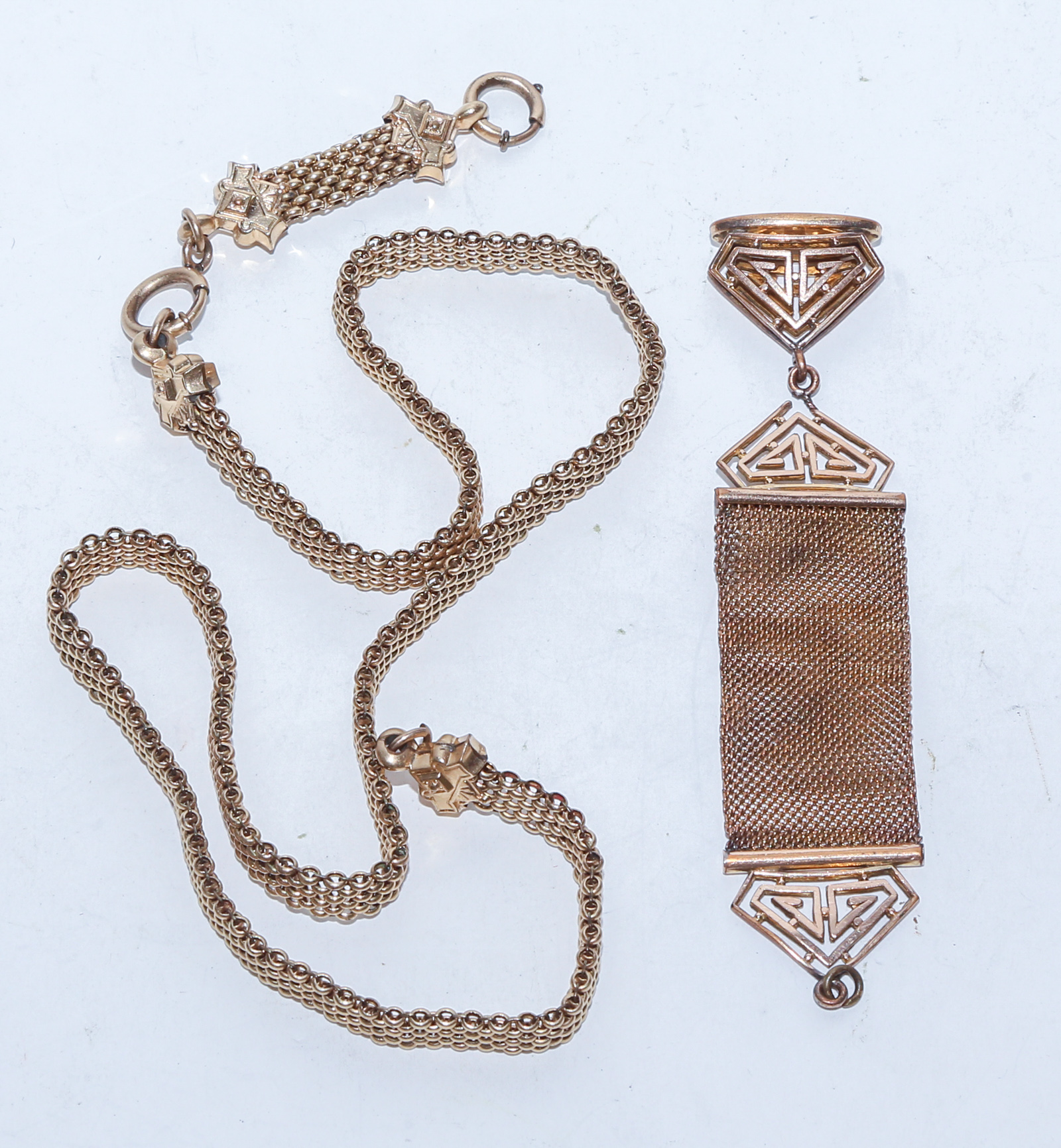 TWO VICTORIAN WATCH CHAINS FOBS 3b2657