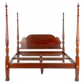 STATTON SOLID CHERRY CARVED POSTER BED