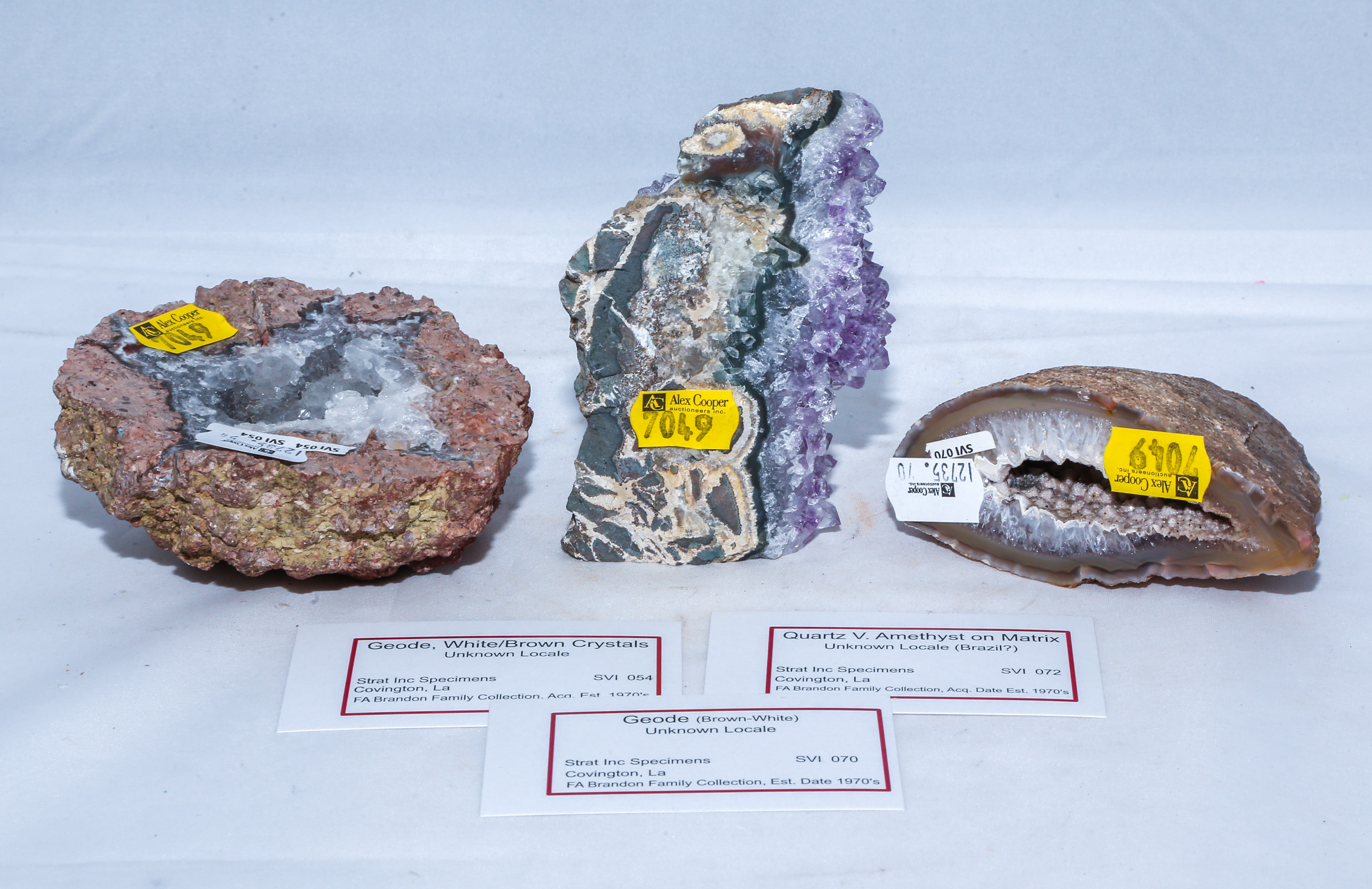 THREE GEODE MINERAL SPECIMENS Including 3b2a70