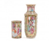 Chinese porcelain Rose Medallion vase;