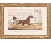 Framed and matted Currier & Ives titled