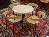 MID-CENTURY STYLE CAFE TABLE AND SIX