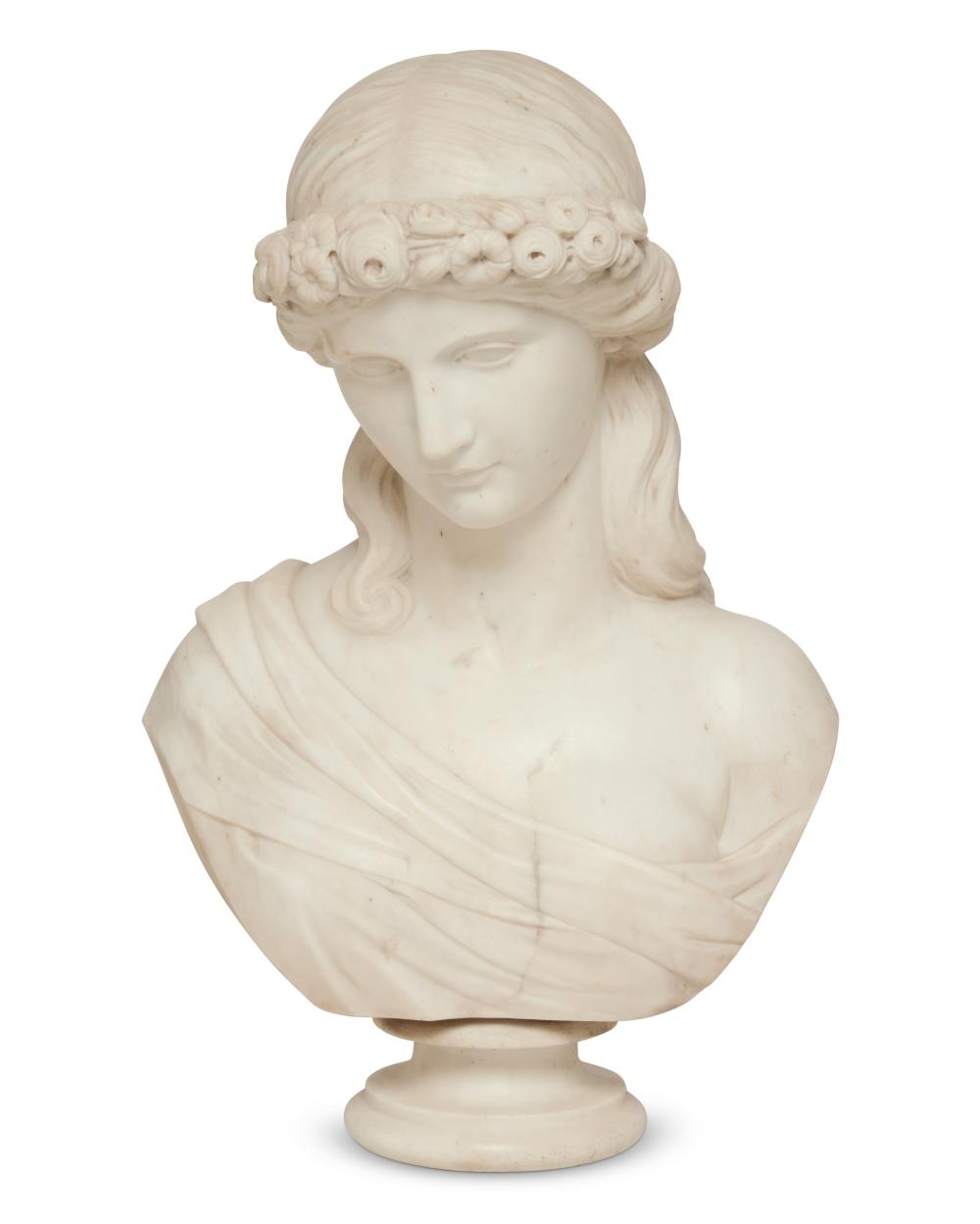 A CONTINENTAL CARVED MARBLE BUST 3b2e4e