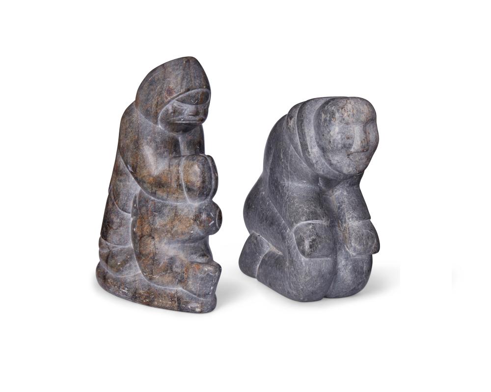 TWO INUIT CARVED STONE FIGURESTwo 3b2f00