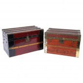 PAIR OF ANTIQUE DOLL TRUNKS 11H X 18