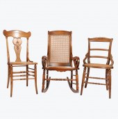 LOT OF 3 VICTORIAN CANED CHAIRS: LINCOLN