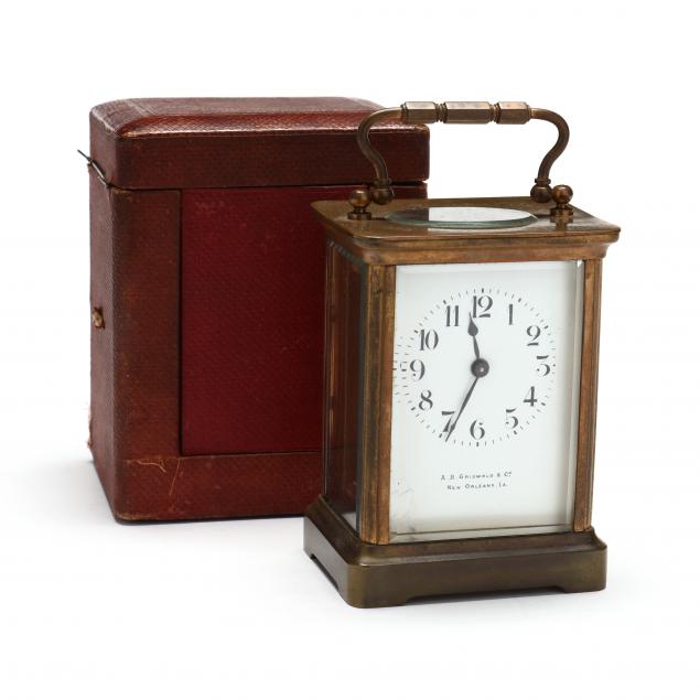 A FRENCH BRASS CARRIAGE CLOCK WITH 3b32a5