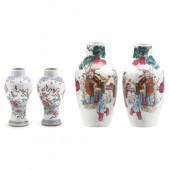 TWO PAIRS OF CHINESE PORCELAIN VASES